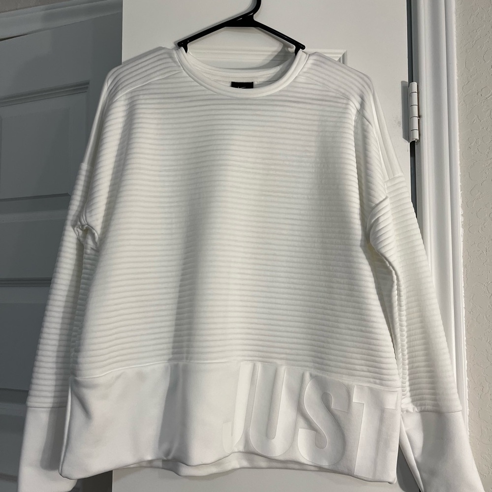 Nike Women's White Ribbed Hoodie